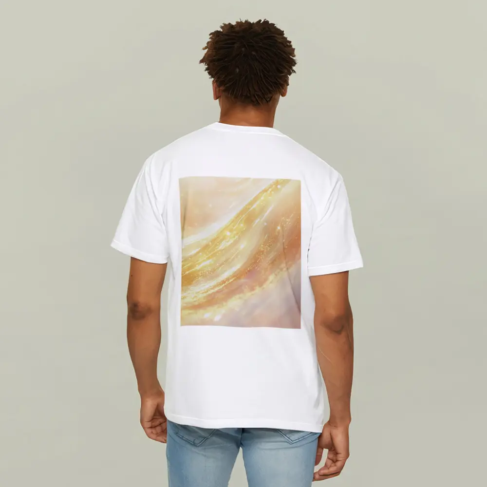 Golden Light Waves Abstract Glitter Art – T-Shirts