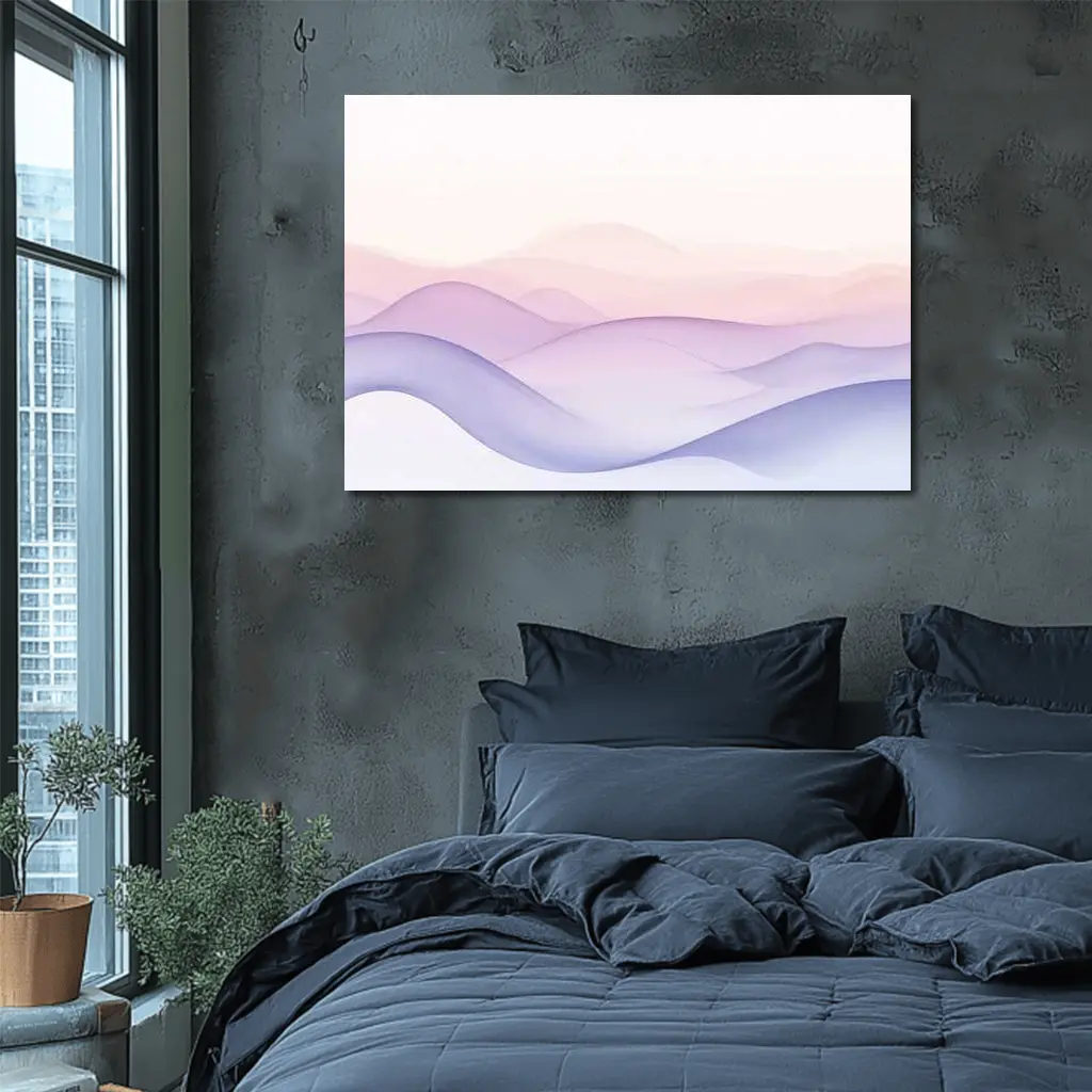 Soft Pastel Wave Abstract Minimalist Art – Wall Art