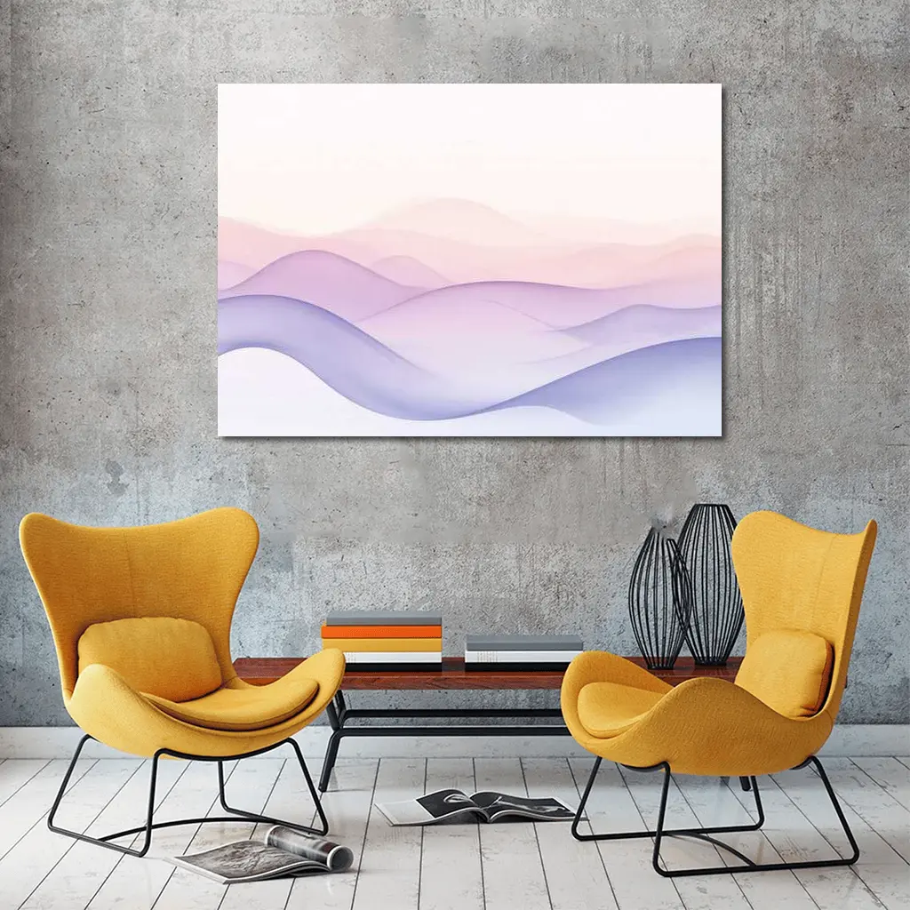 Soft Pastel Wave Abstract Minimalist Art – Wall Art