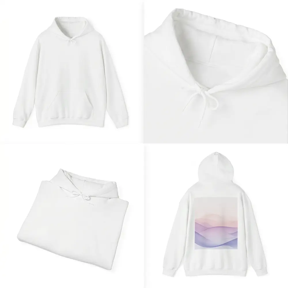 Soft Pastel Wave Abstract Minimalist Art – Hoodies
