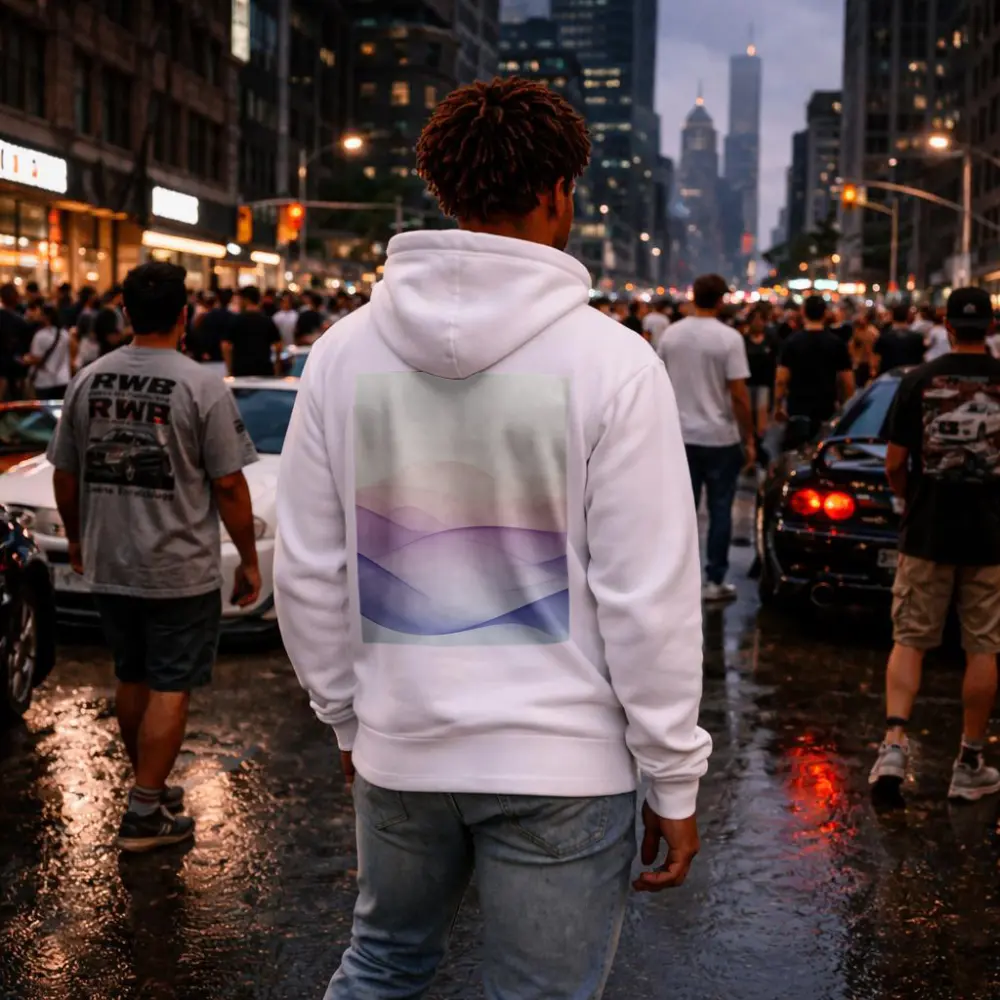 Soft Pastel Wave Abstract Minimalist Art – Hoodies