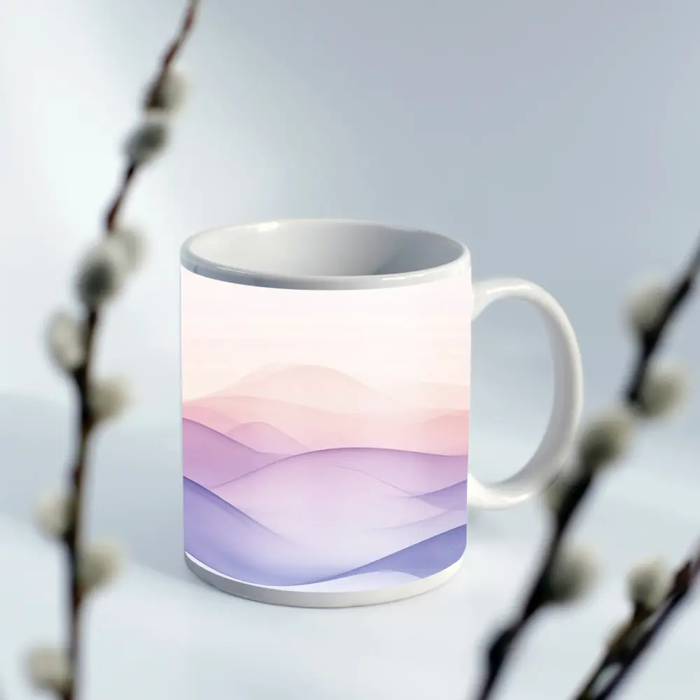 Soft Pastel Wave Abstract Minimalist Art – Mugs