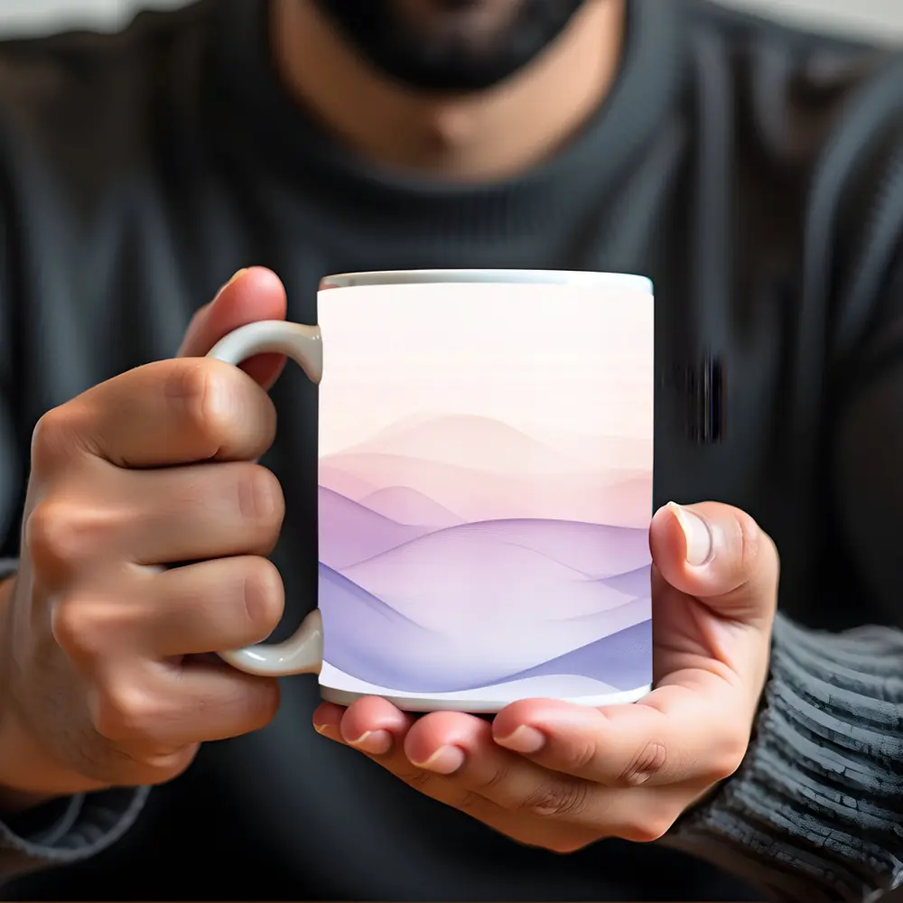 Soft Pastel Wave Abstract Minimalist Art – Mugs