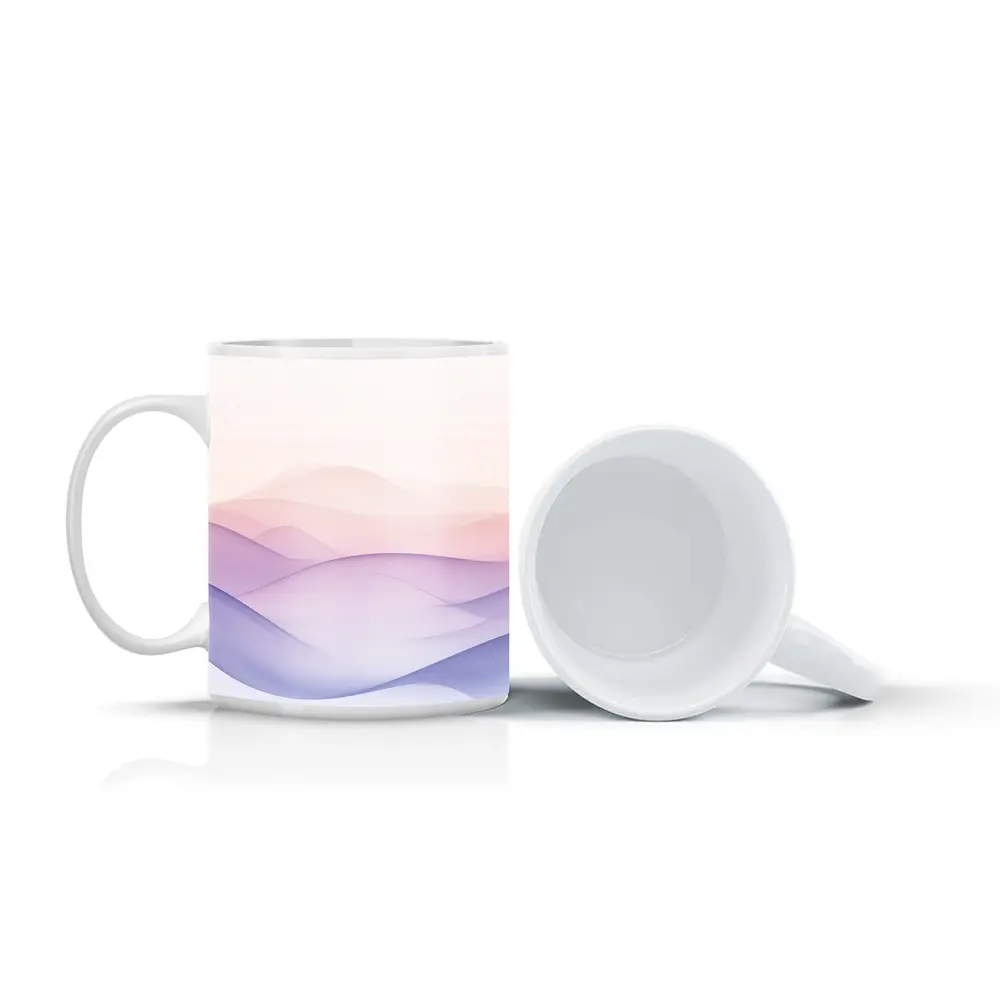 Soft Pastel Wave Abstract Minimalist Art – Mugs
