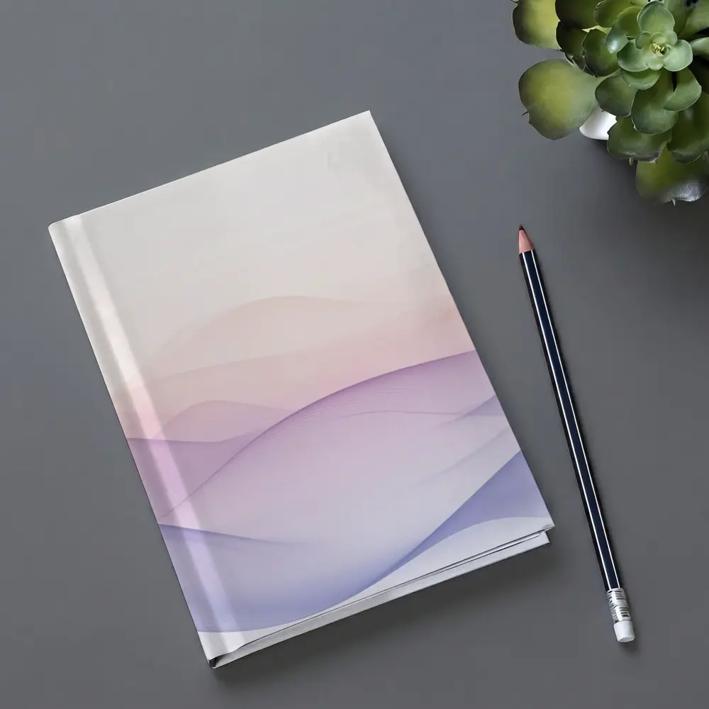 Soft Pastel Wave Abstract Minimalist Art – Notebooks