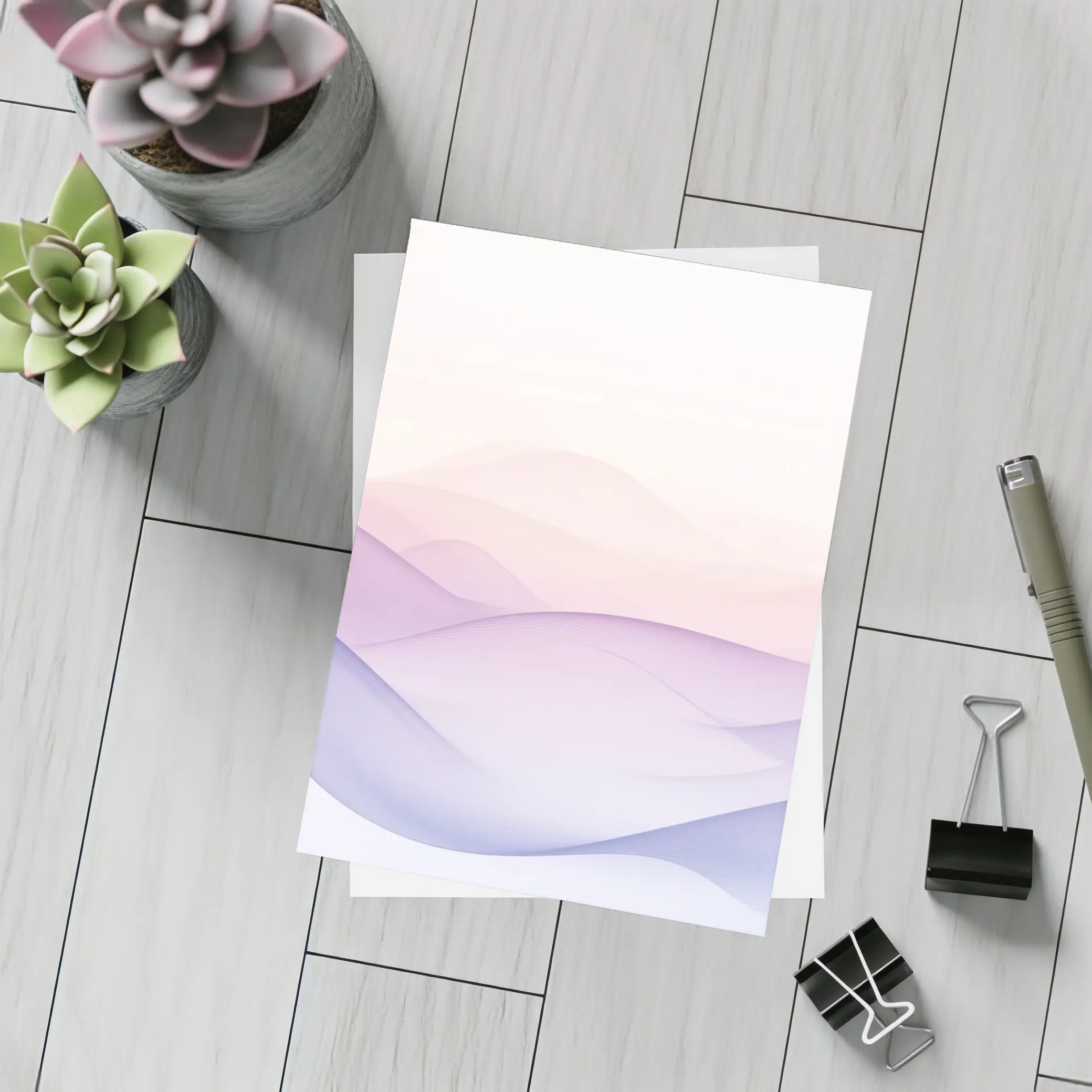 Soft Pastel Wave Abstract Minimalist Art – Postcards