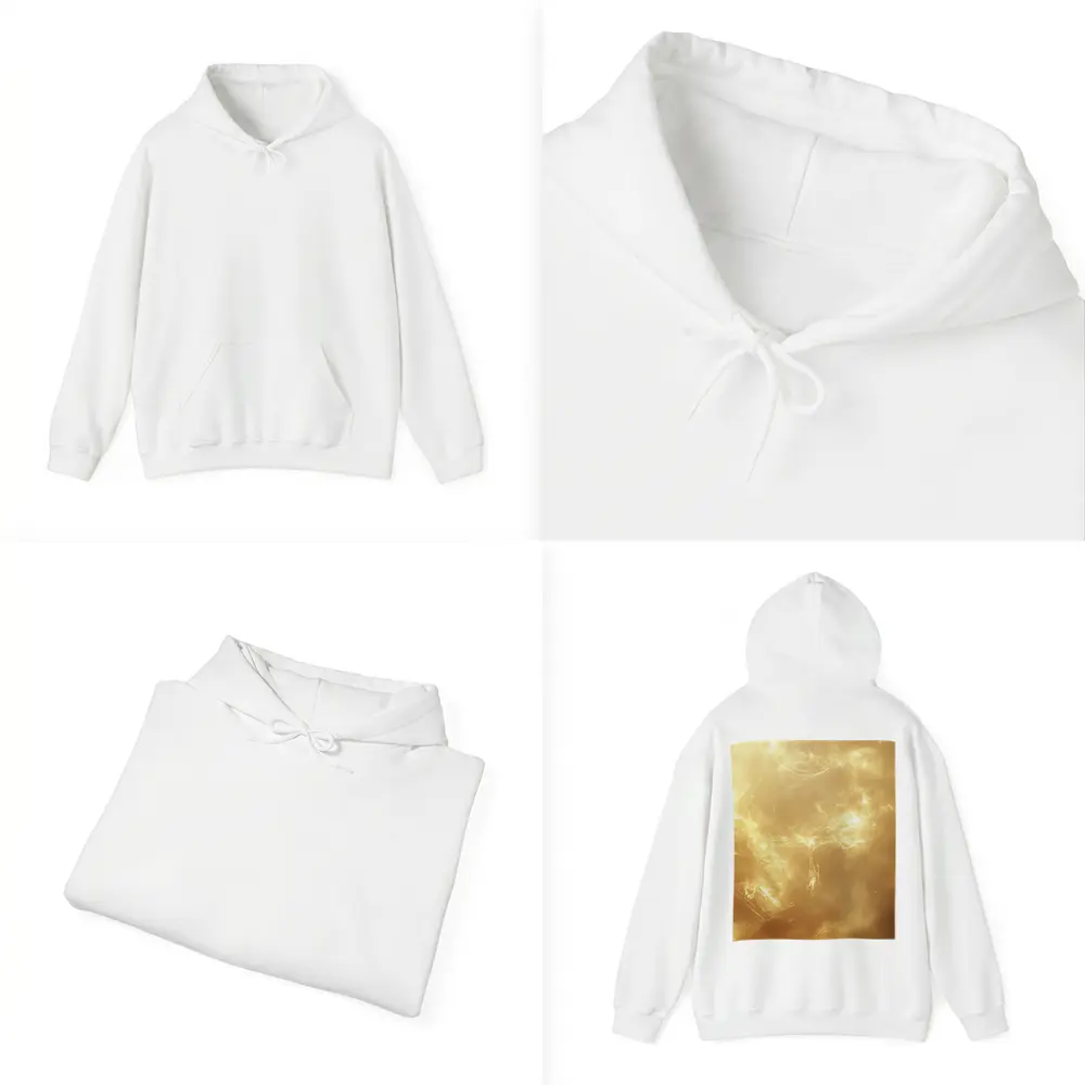 Golden Nebula Swirling Light Abstract Space – Hoodies