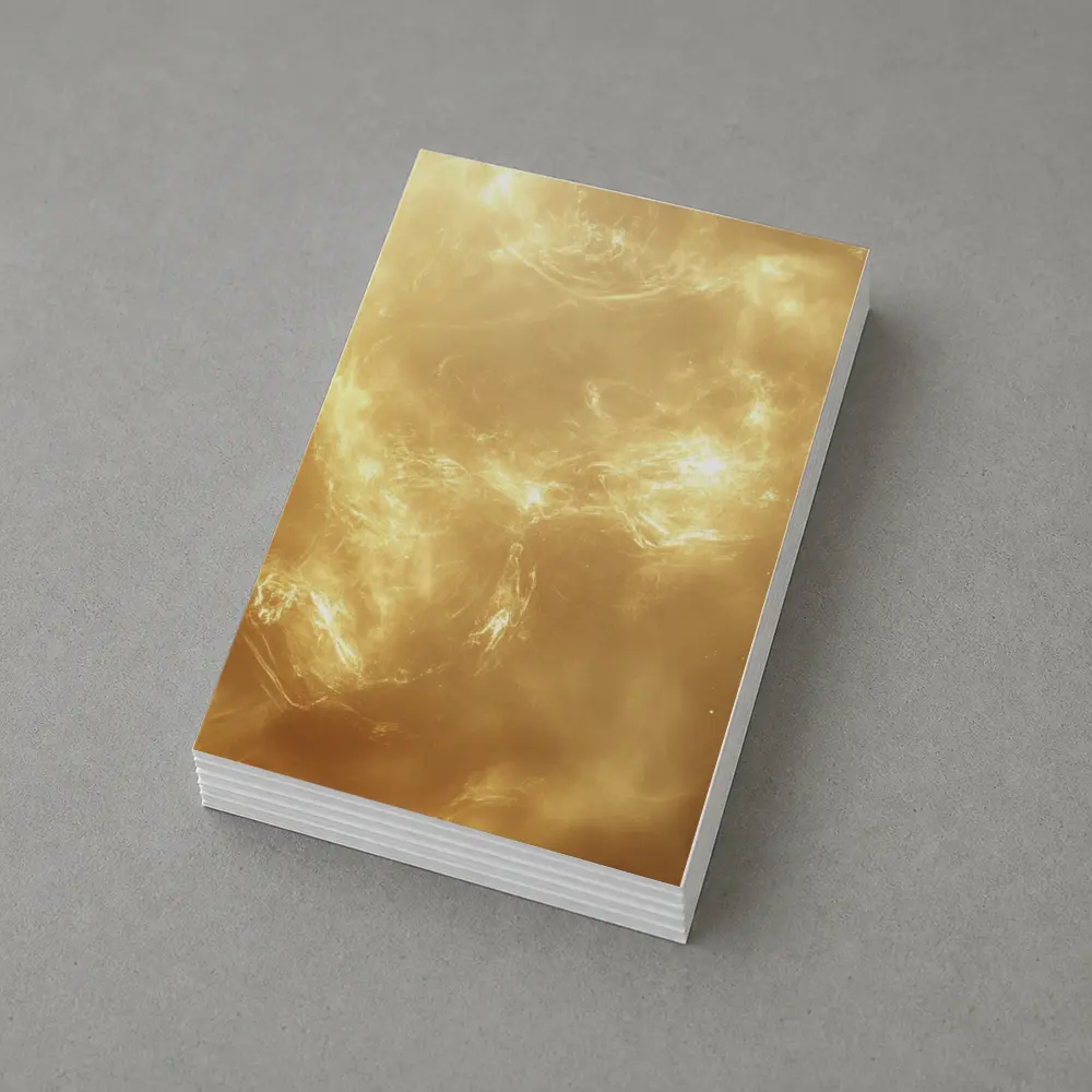 Golden Nebula Swirling Light Abstract Space – Postcards