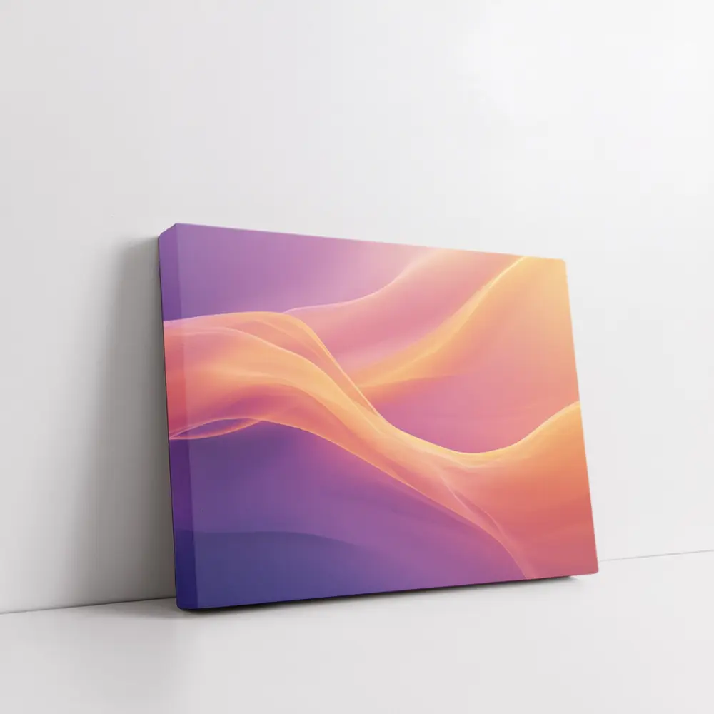 Soft Orange Purple Abstract Wave Art – Wall Art