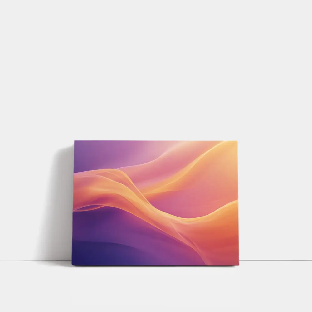 Soft Orange Purple Abstract Wave Art – Wall Art