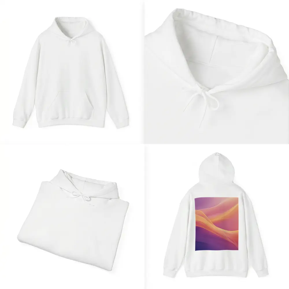 Soft Orange Purple Abstract Wave Art – Hoodies