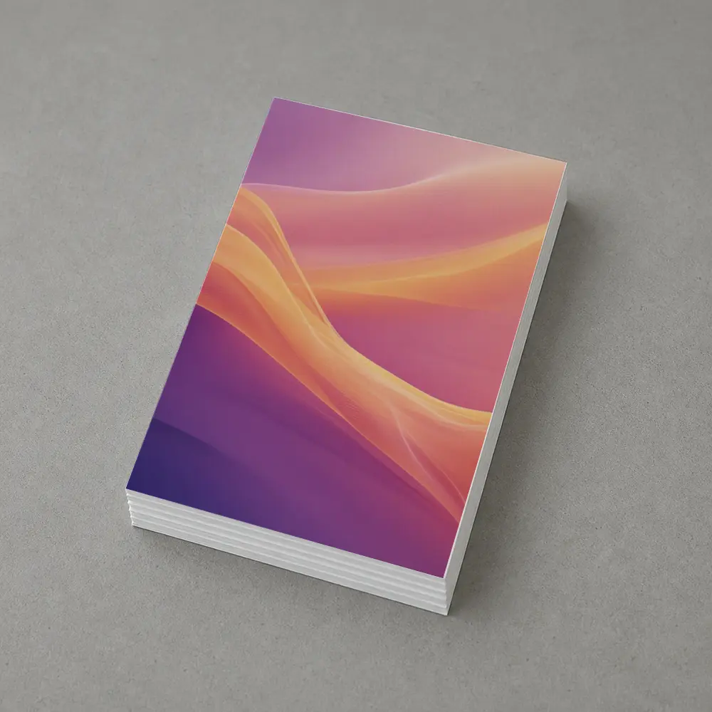 Soft Orange Purple Abstract Wave Art – Postcards