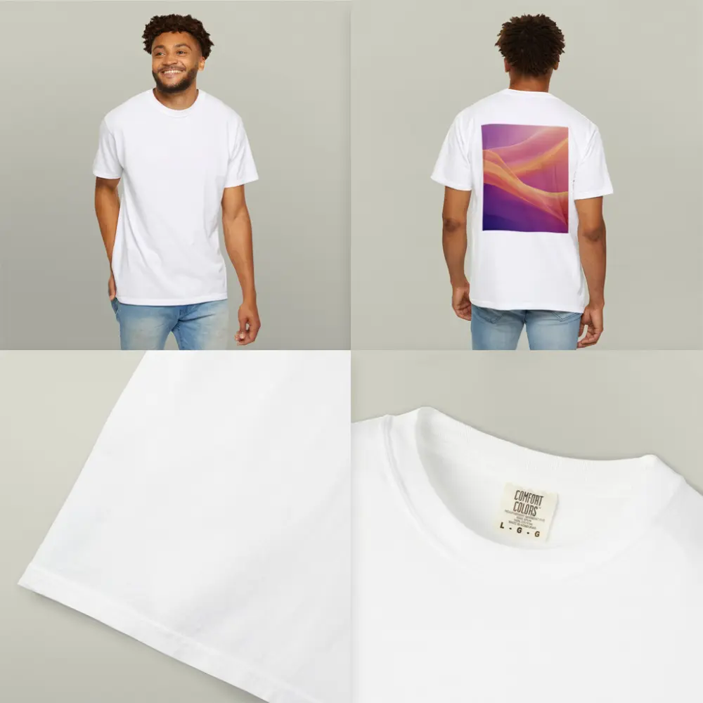 Soft Orange Purple Abstract Wave Art – T-Shirts