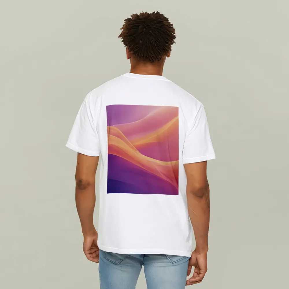 Soft Orange Purple Abstract Wave Art – T-Shirts