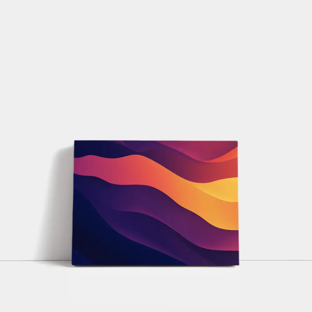 Abstract Purple Orange Wave Flow Art – Wall Art