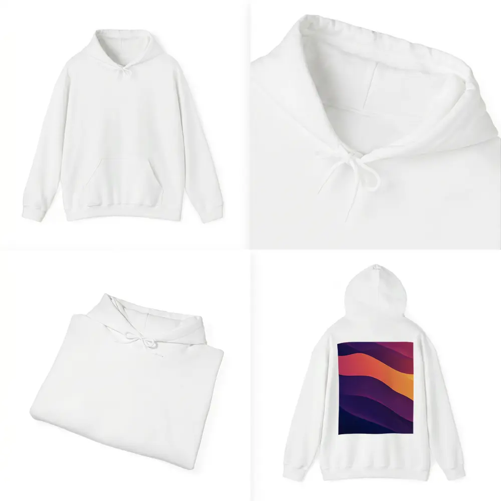 Abstract Purple Orange Wave Flow Art – Hoodies