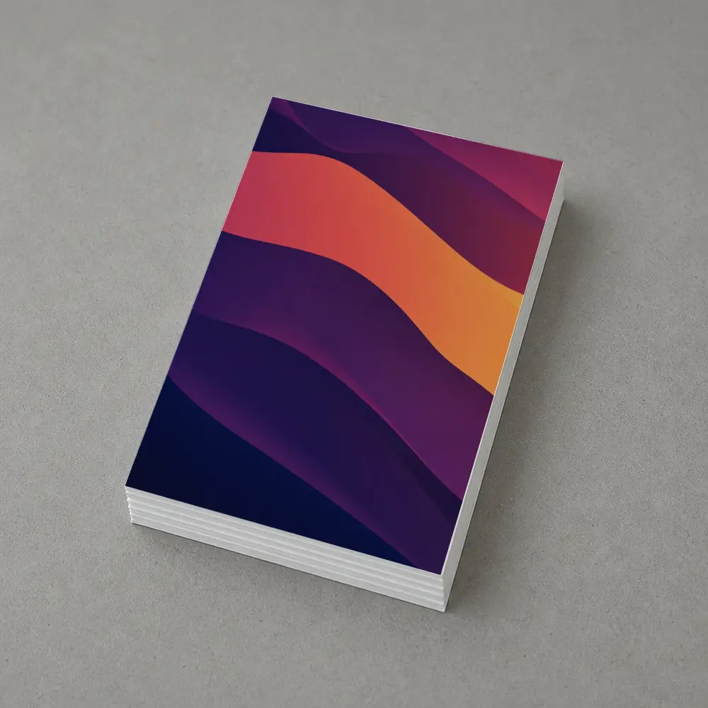 Abstract Purple Orange Wave Flow Art – Postcards
