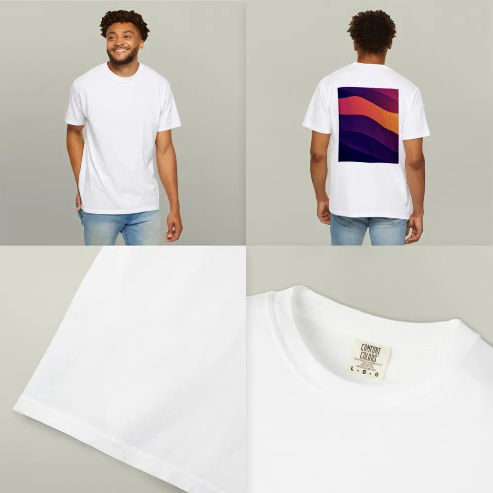 Abstract Purple Orange Wave Flow Art – T-Shirts