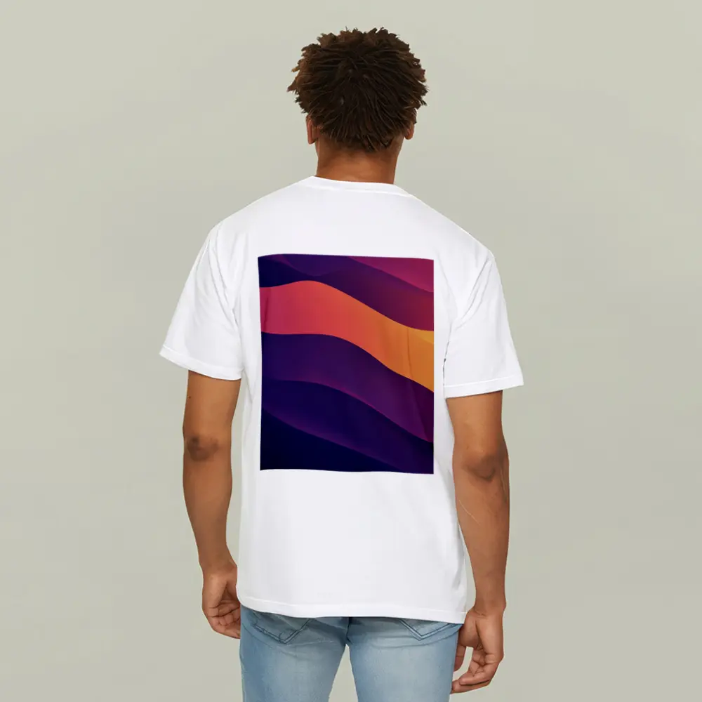 Abstract Purple Orange Wave Flow Art – T-Shirts