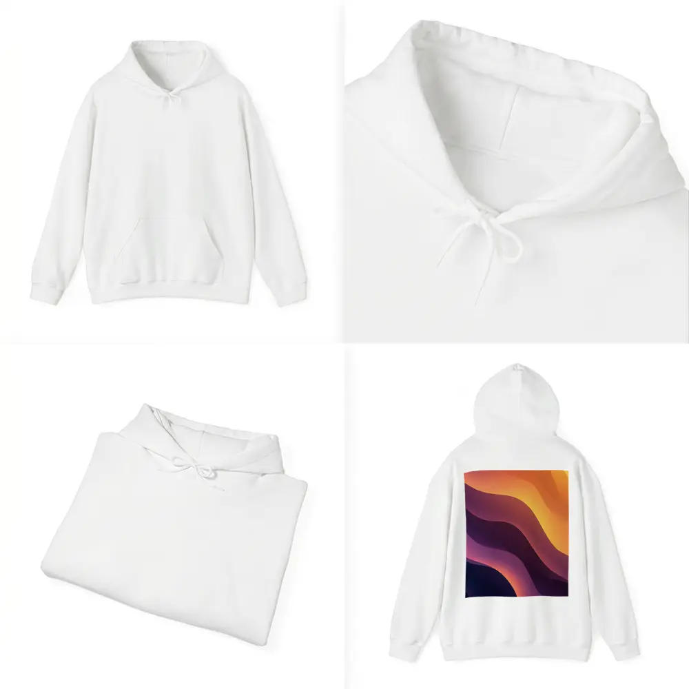 Purple Orange Abstract Flowing Waves Art – Hoodies