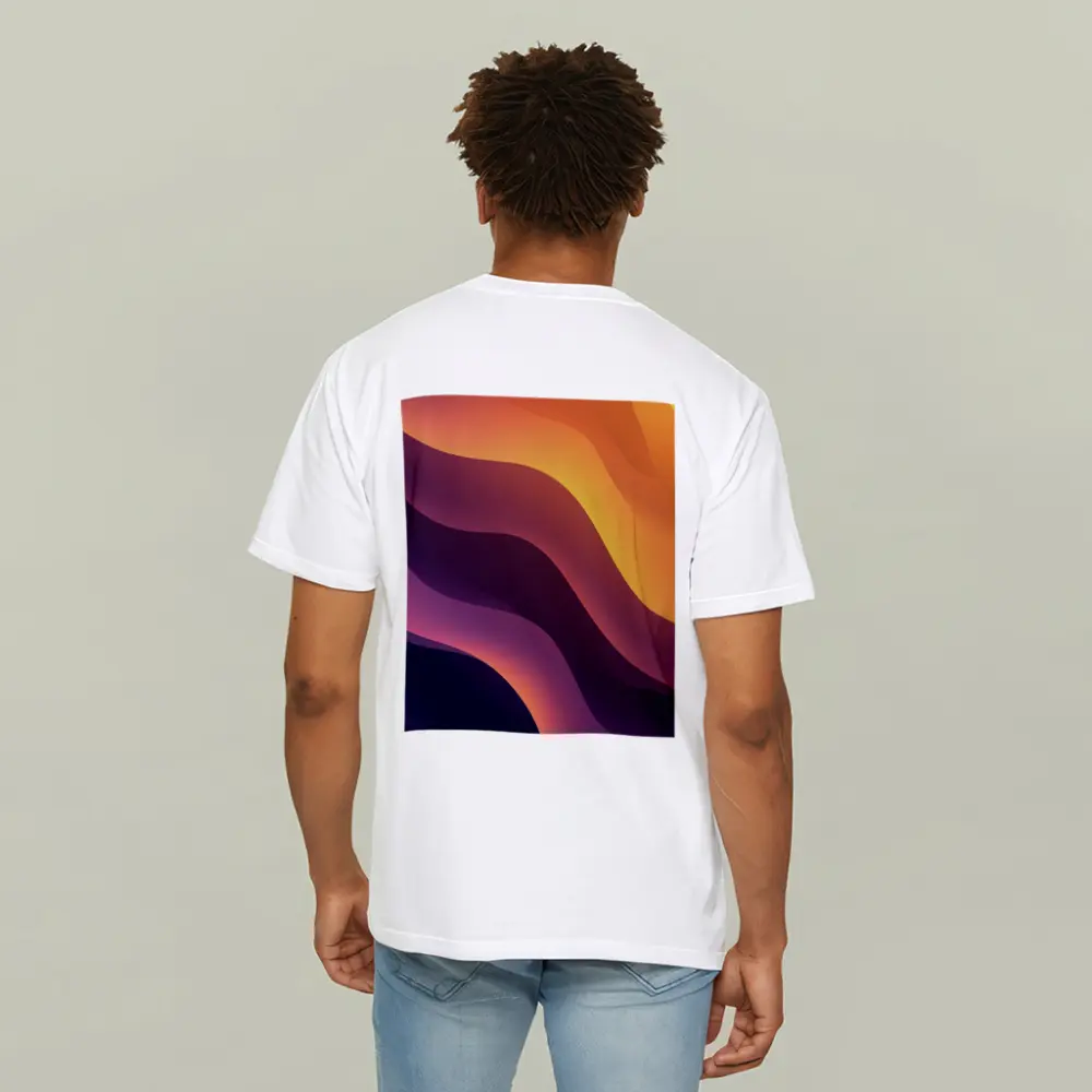 Purple Orange Abstract Flowing Waves Art – T-Shirts