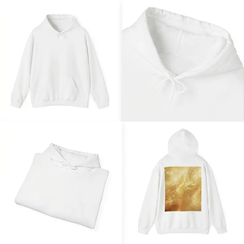 Golden Abstract Liquid Wave Flowing Art – Hoodies