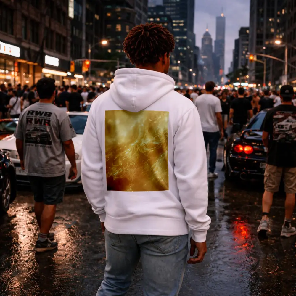 Golden Abstract Liquid Wave Flowing Art – Hoodies