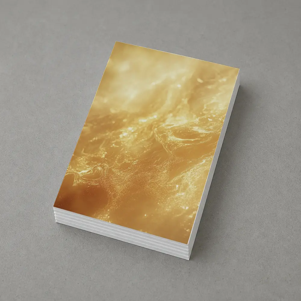 Golden Abstract Liquid Wave Flowing Art – Postcards