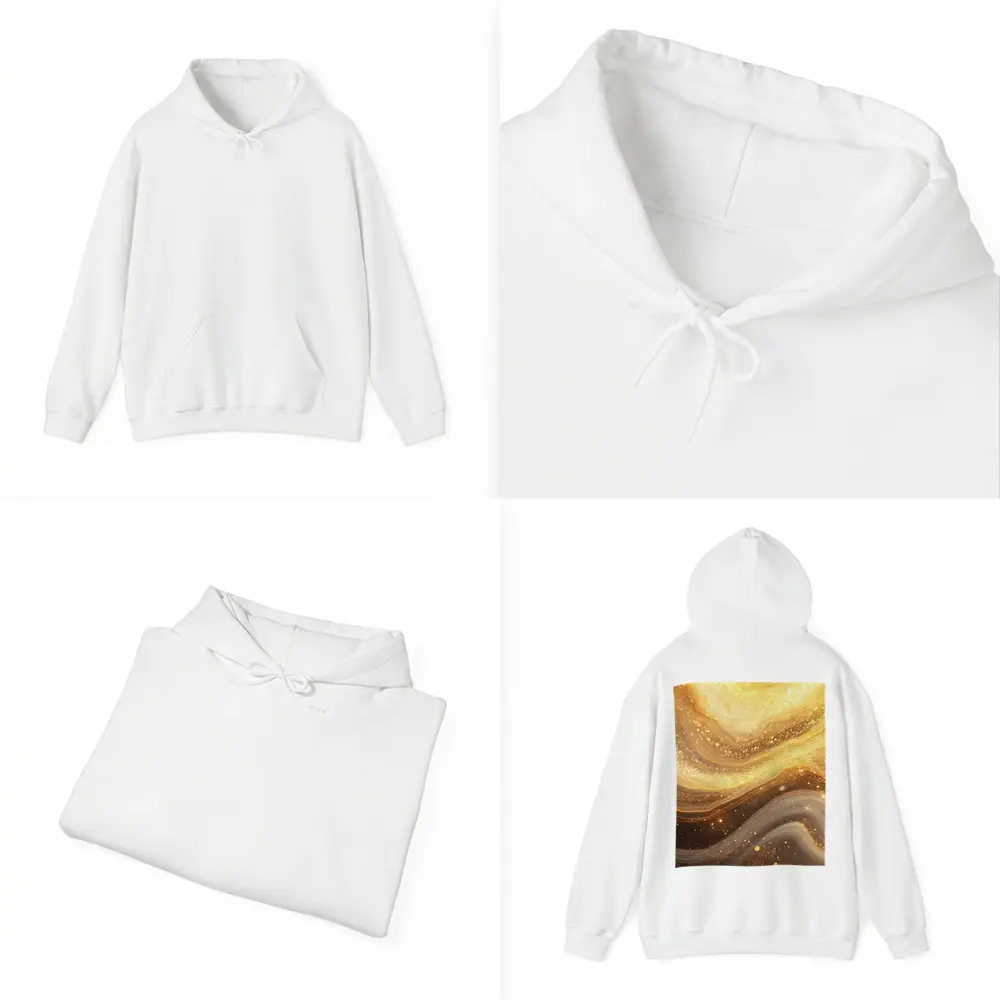 Gold Marble Abstract Swirling Glitter Flow – Hoodies