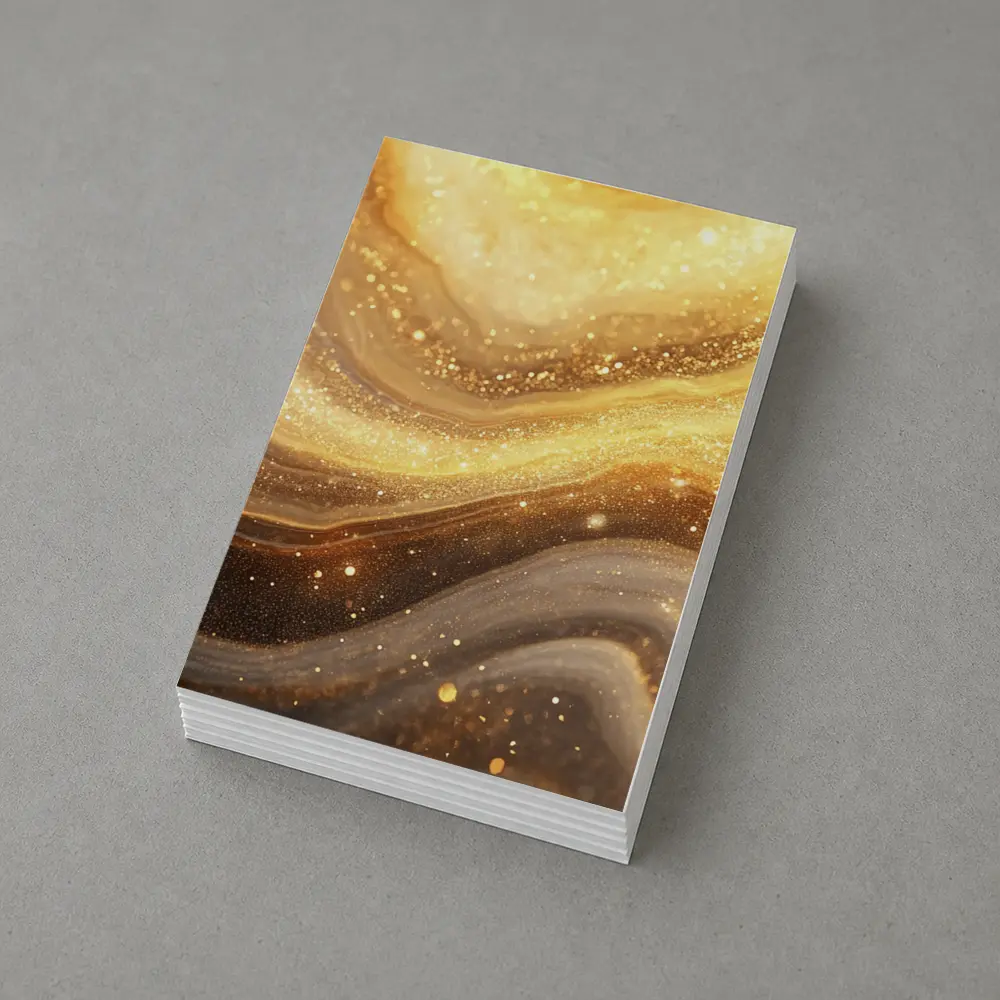 Gold Marble Abstract Swirling Glitter Flow – Postcards