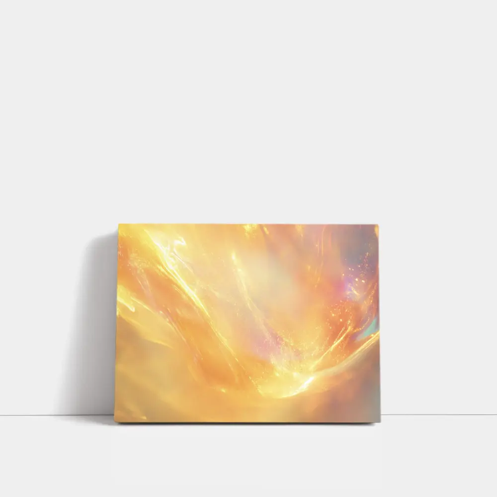Golden Abstract Light Wave Art Print – Wall Art