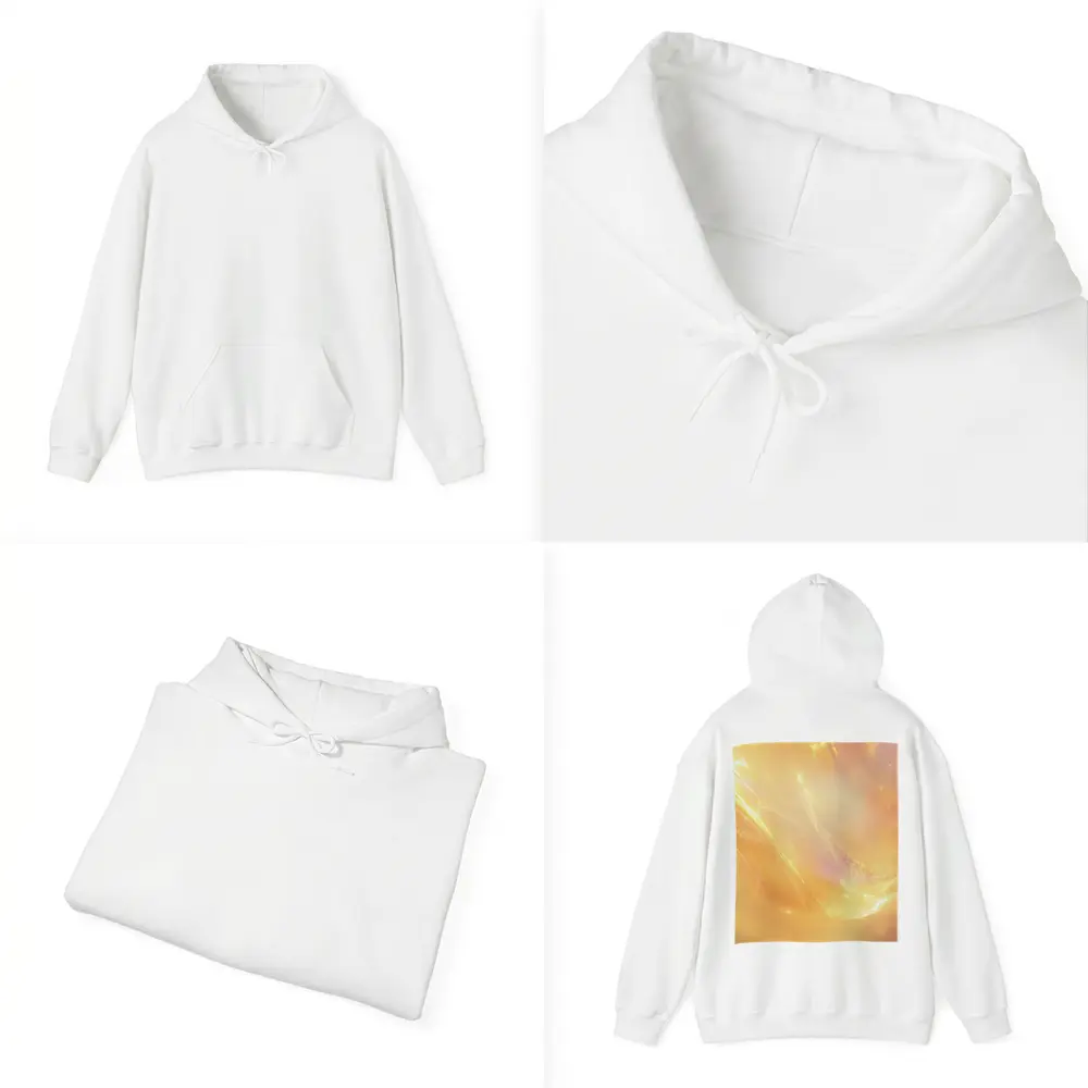 Golden Abstract Light Wave Art Print – Hoodies