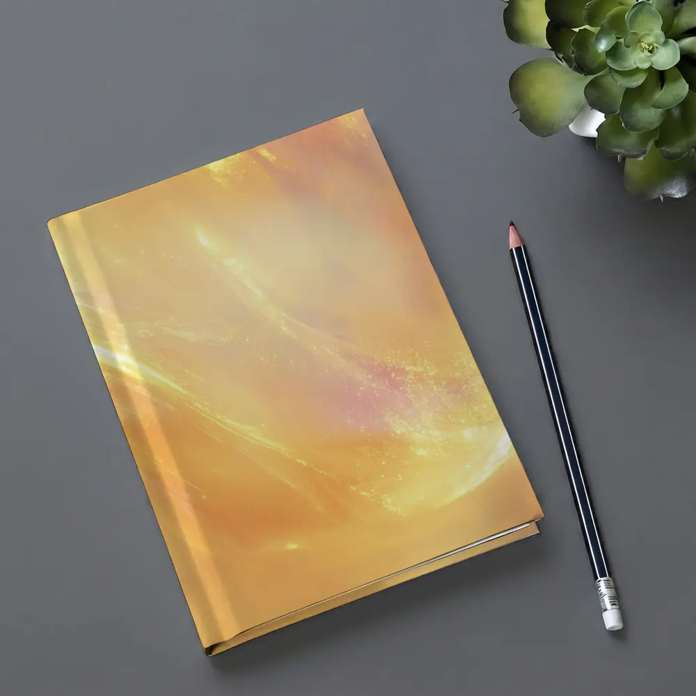 Golden Abstract Light Wave Art Print – Notebooks