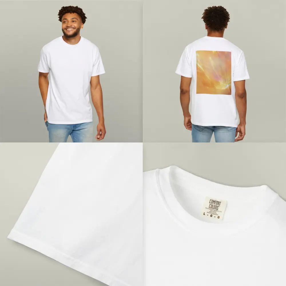 Golden Abstract Light Wave Art Print – T-Shirts