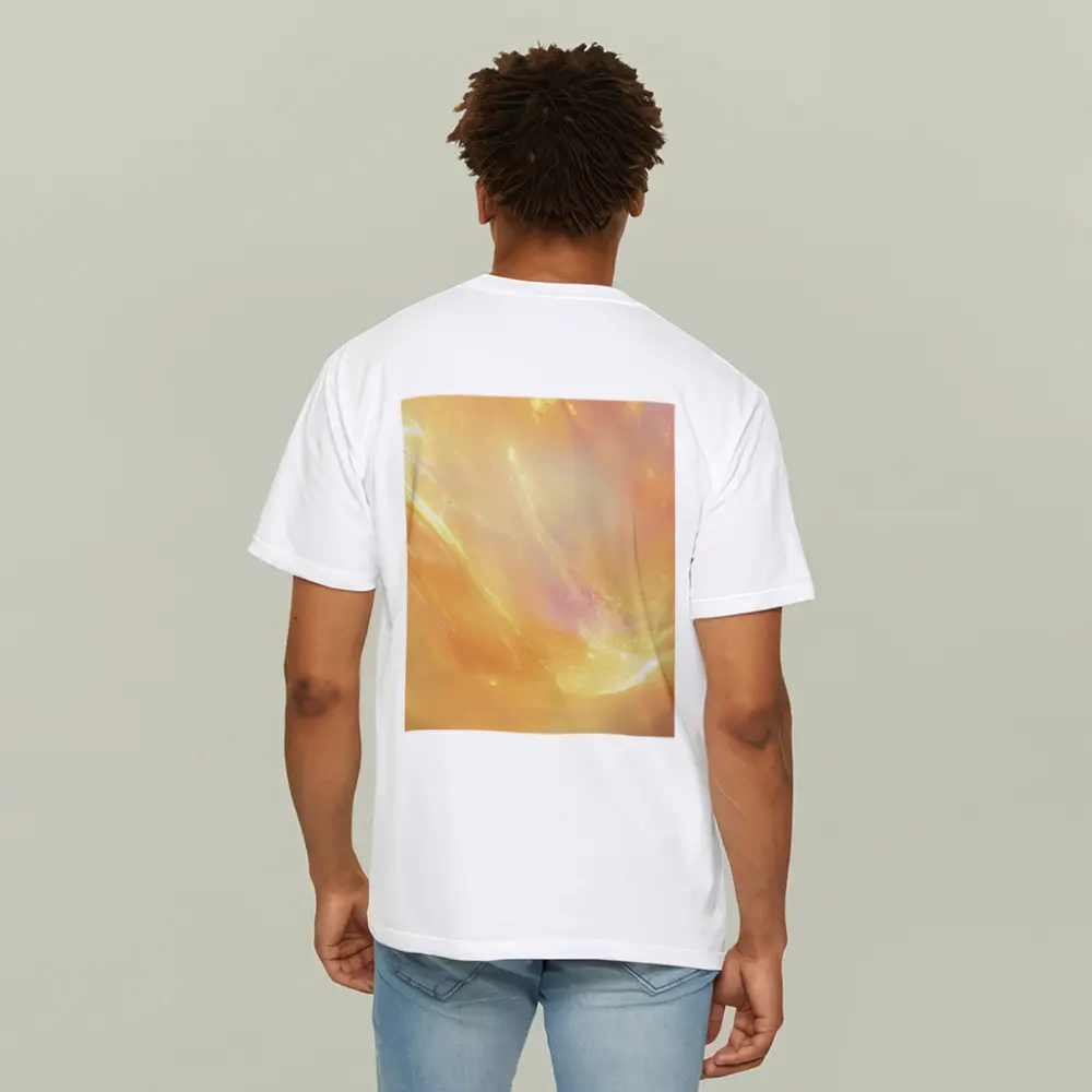 Golden Abstract Light Wave Art Print – T-Shirts