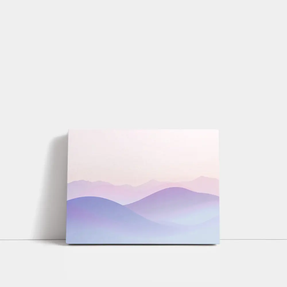 Pastel Purple Mountain Layers Soft Sky – Wall Art
