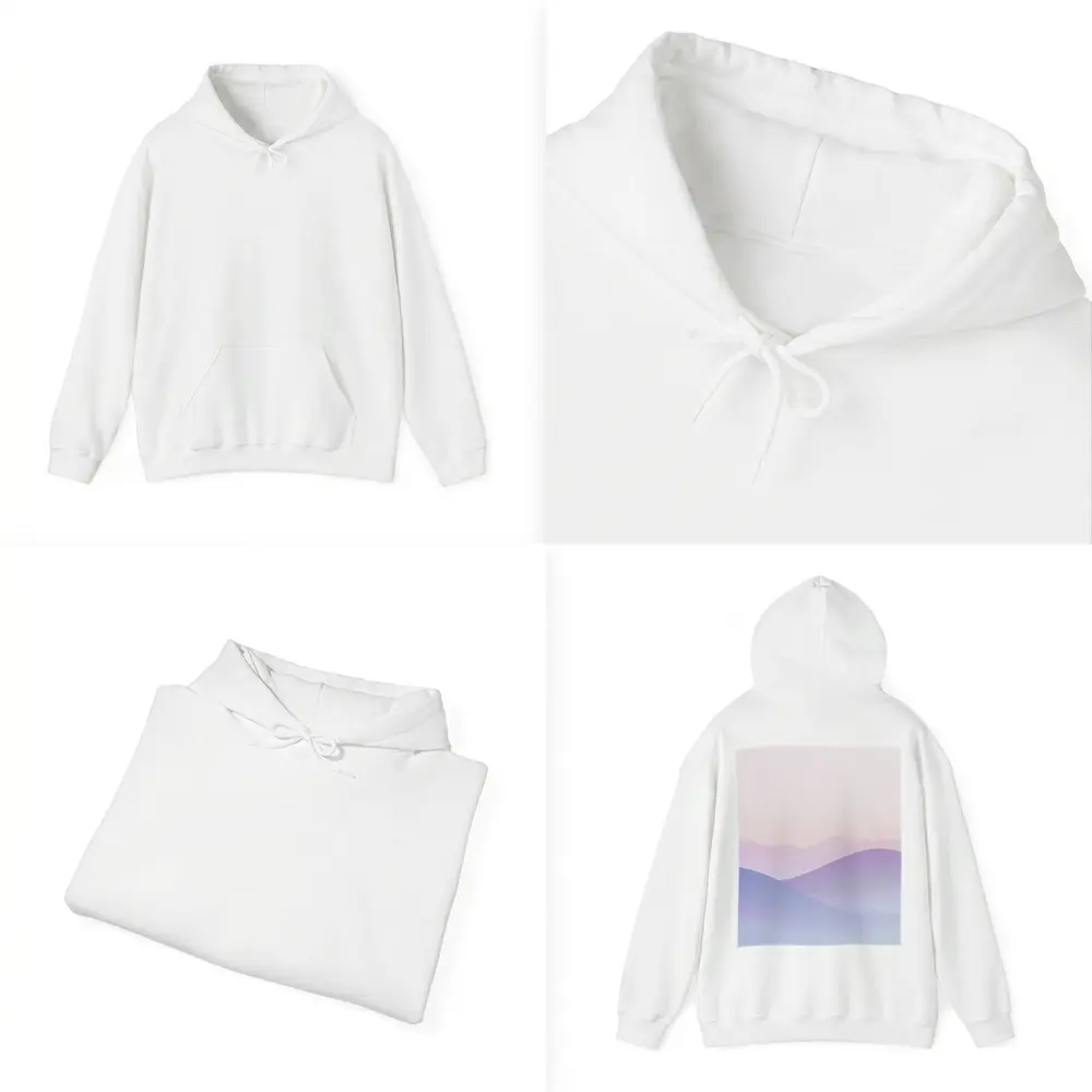 Pastel Purple Mountain Layers Soft Sky – Hoodies