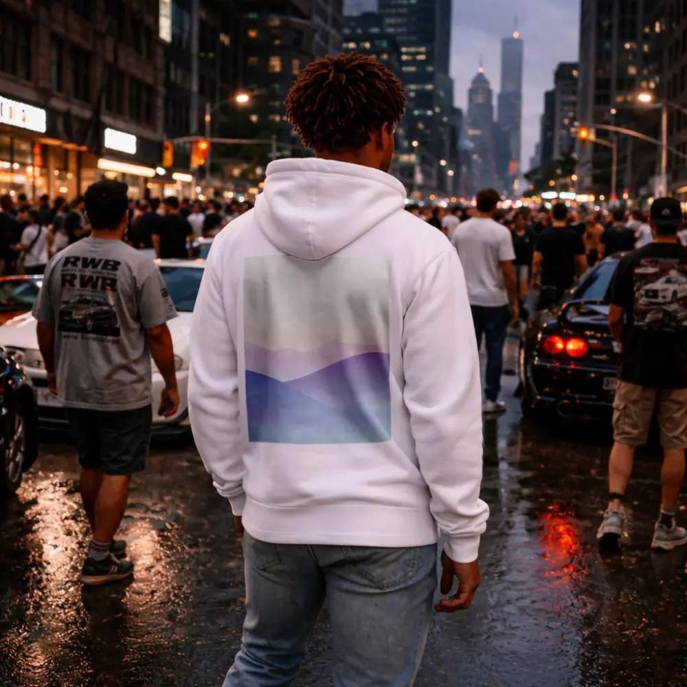 Pastel Purple Mountain Layers Soft Sky – Hoodies