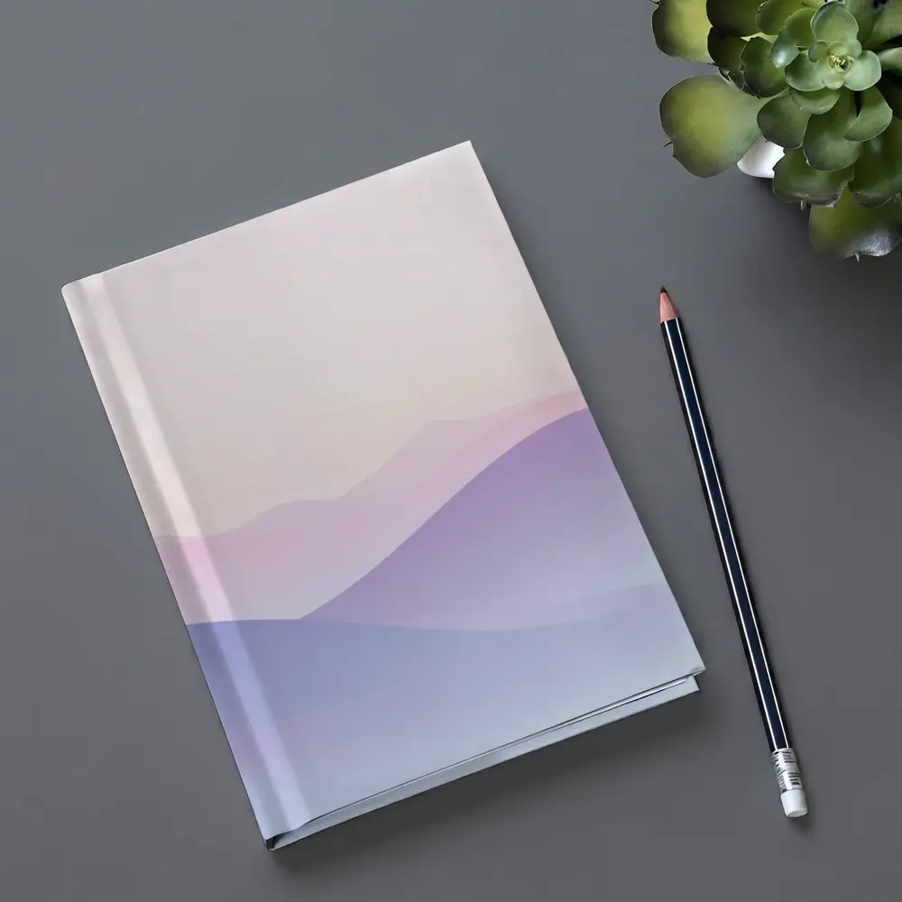 Pastel Purple Mountain Layers Soft Sky – Notebooks