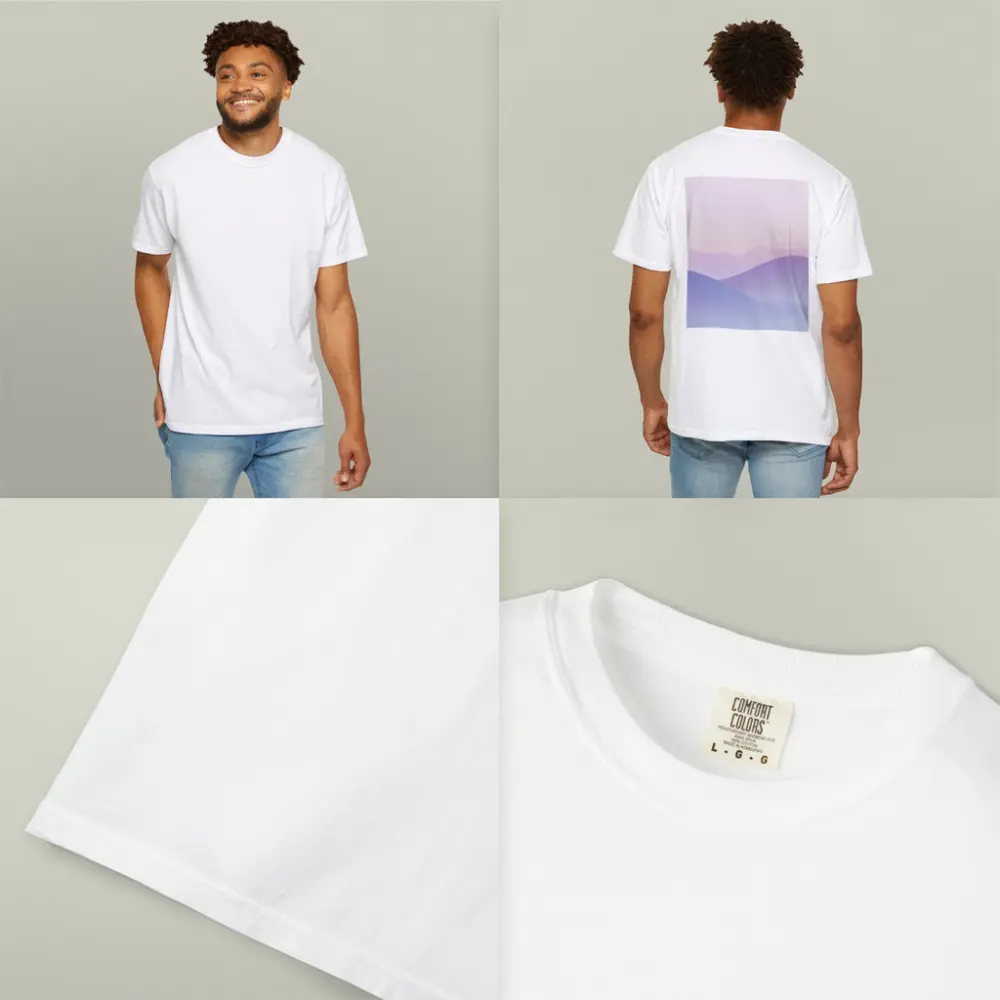 Pastel Purple Mountain Layers Soft Sky – T-Shirts