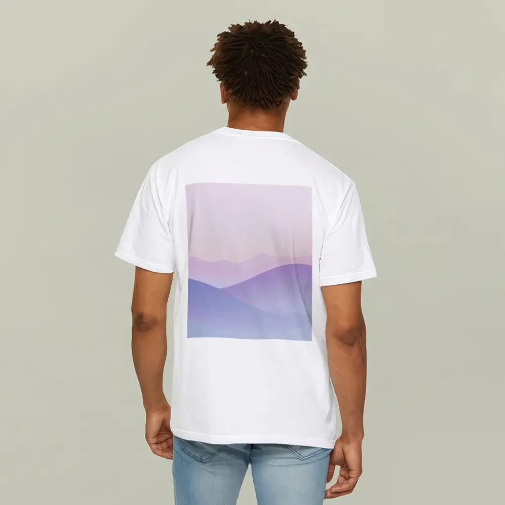 Pastel Purple Mountain Layers Soft Sky – T-Shirts