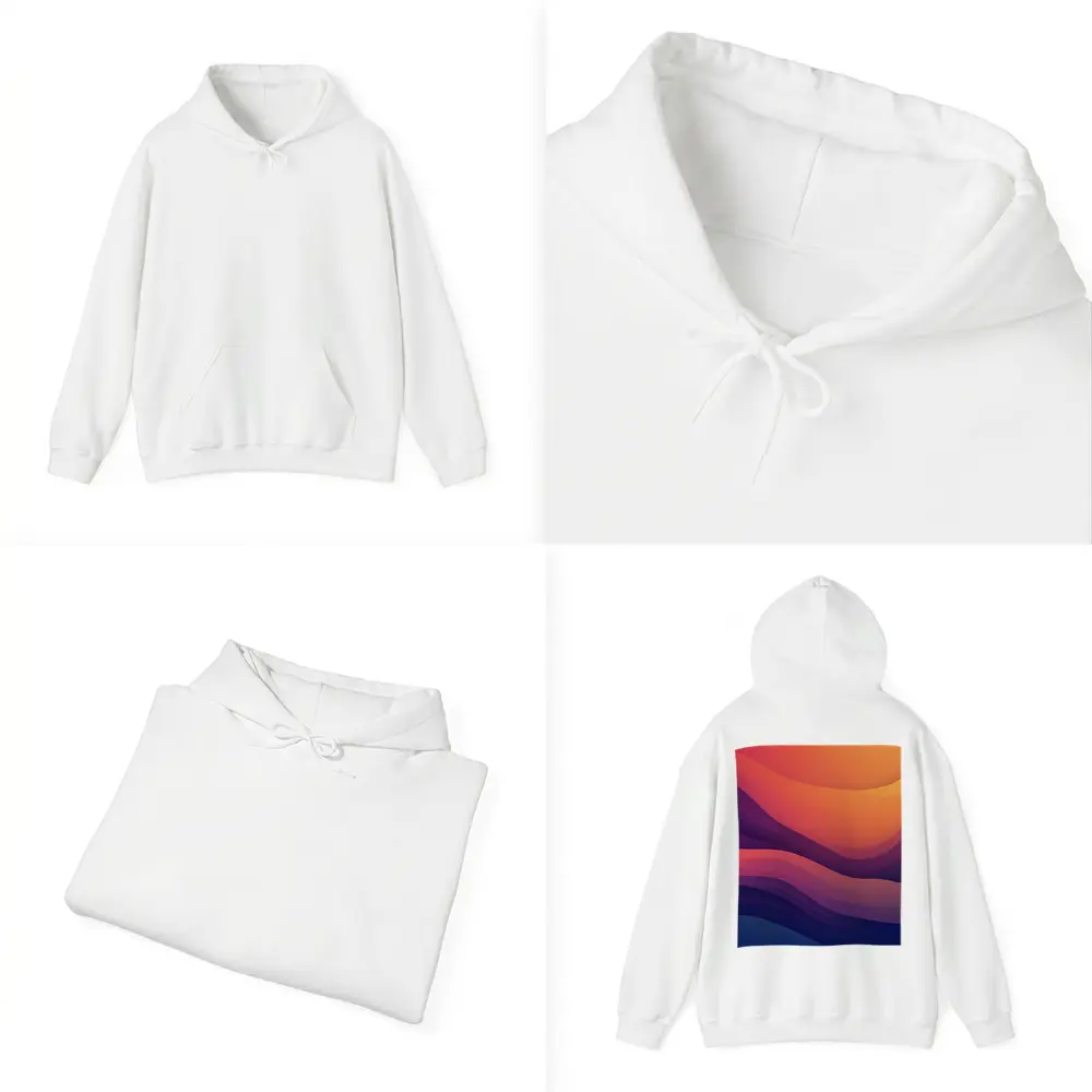Abstract Wave Gradient Purple Orange Art – Hoodies