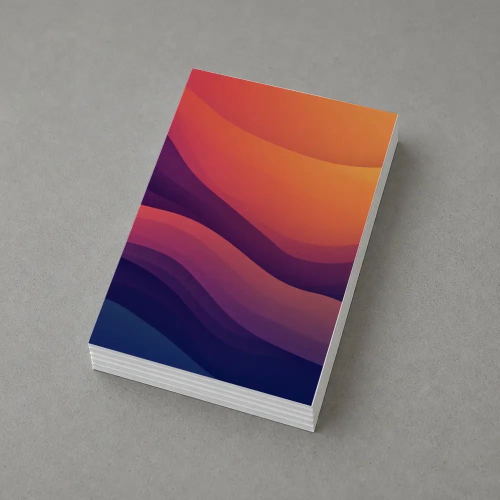 Abstract Wave Gradient Purple Orange Art – Postcards