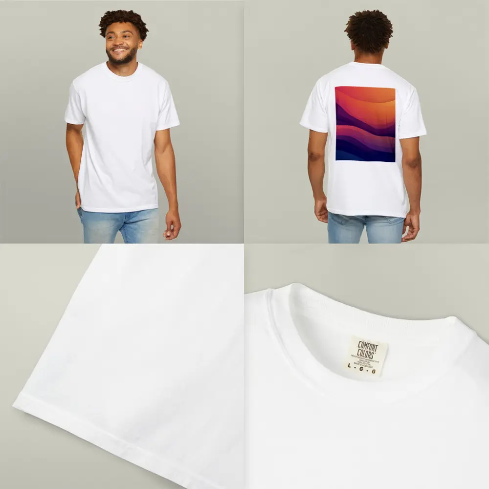 Abstract Wave Gradient Purple Orange Art – T-Shirts