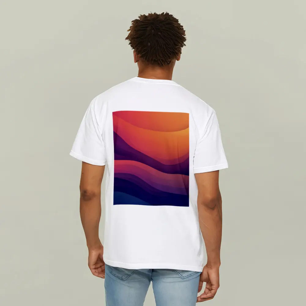 Abstract Wave Gradient Purple Orange Art – T-Shirts
