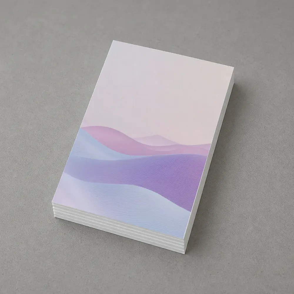 Pastel Purple Blue Abstract Wave Landscape Art – Postcards
