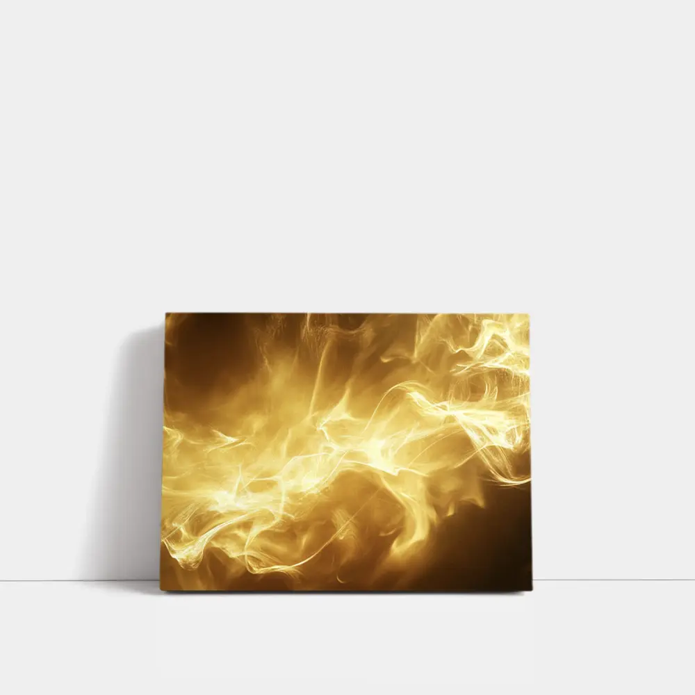 Golden Smoke Abstract Dark Background Art – Wall Art