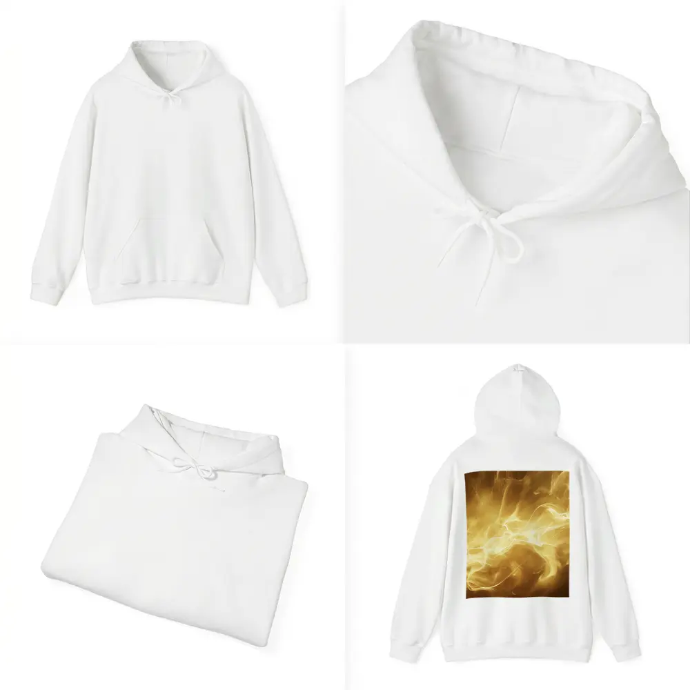 Golden Smoke Abstract Dark Background Art – Hoodies