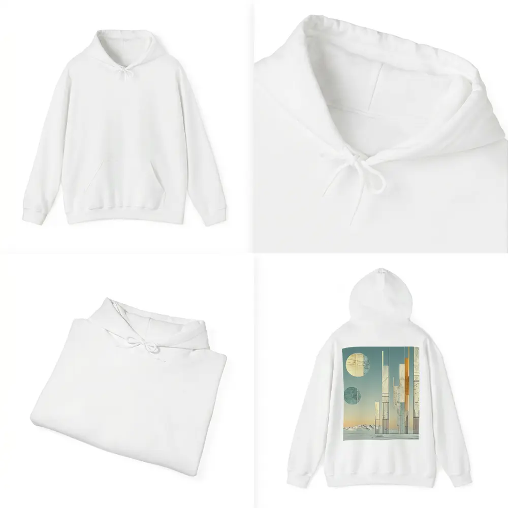 Abstract Geometric Towers Snowy Winter Landscape – Hoodies