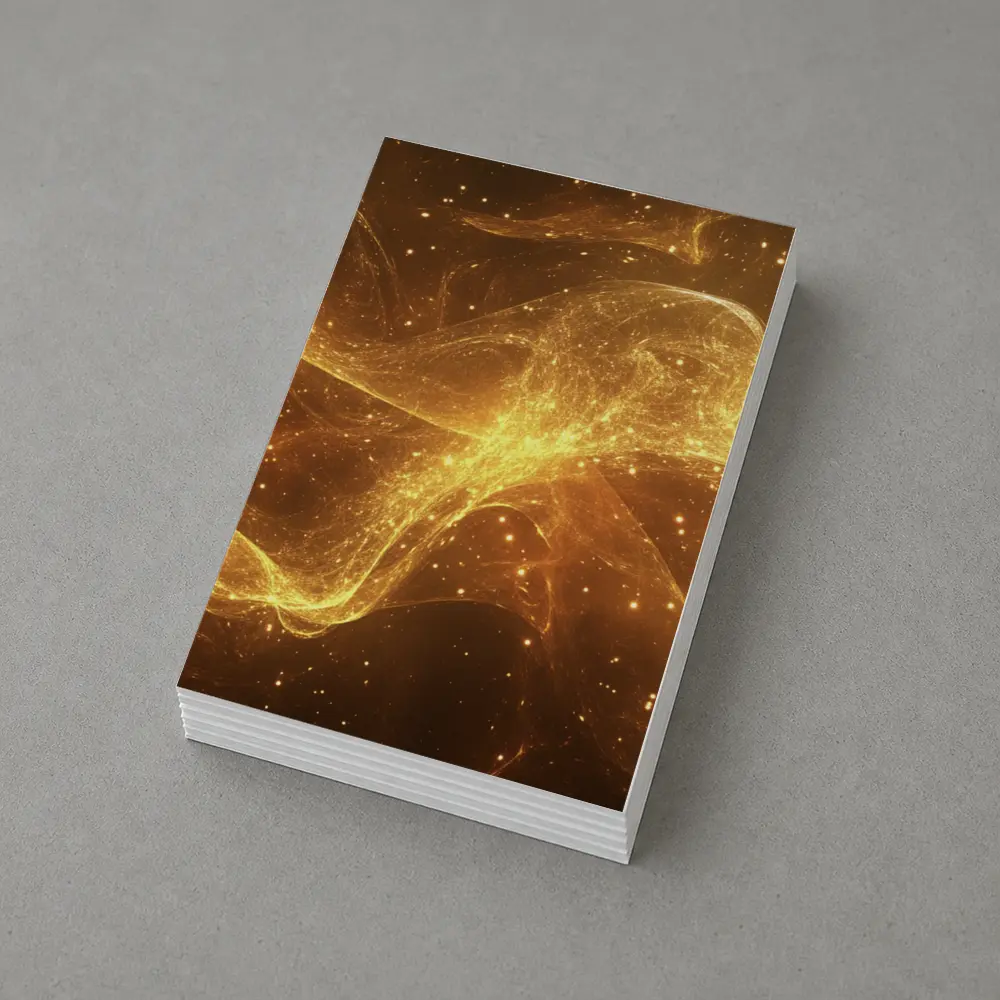 Golden Light Waves Abstract Dark Background – Postcards